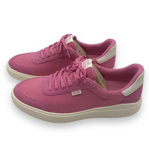 Kizik Women's Prague 2 Sneaker Shoes W10 Canvas Low Top Lace Up Wild Rose NIB - Picture 1 of 13